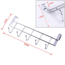 Load image into Gallery viewer, 5 Hook Roof Rails For Kitchen Door Hanger Hook Coat Cabinet Home Storage Supplies Hook Kitchen Tools Towel Cleaning Cloth Gadget (A)