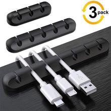 Load image into Gallery viewer, Cable Organizer Silicone USB Cable Winder Desktop Management Clips Self-Sticking Cable Holder for Mouse Keyboard Headphone Wire