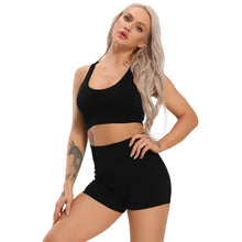 Load image into Gallery viewer, Women Seamless yoga set Fitness Sports Suits workout set gym at home sport bra gym top woman High Waist spandex shorts athletic
