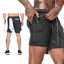 Load image into Gallery viewer, No.1-Waldins,Double Layer Shorts Quick Drying Beach Shorts Gym Jogging Running Shorts 2 in 1 Shorts Fitness Workout Sweatpants