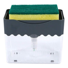 Load image into Gallery viewer, 2in1 soap dispenser and sponge kitchen cleaner Sponge Rack Soap Dispenser Kitchen cleaning supplies les fournitures de nettoyage
