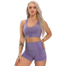 Load image into Gallery viewer, Women Seamless yoga set Fitness Sports Suits workout set gym at home sport bra gym top woman High Waist spandex shorts athletic