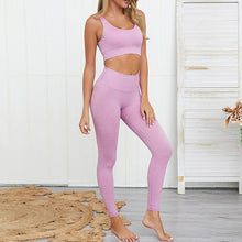 Load image into Gallery viewer, CALOFE 2 Piece Set Workout Clothes for Women Sports Bra and Leggings Set Sports Wear for Women Gym Clothing Athletic Sports Set