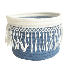 Load image into Gallery viewer, Cotton Rope Woven Storage Basket Bedside Tabletop Snacks Debris Basket Desktop Sundries Cotton Storage Box.