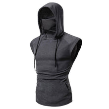 Load image into Gallery viewer, Men's Fashion Hooded Mask Tank Tops Hoodie Sleeveless Tops Male Bodybuilding Workout Tank Top Muscle Fitness Gym Clothing Summer
