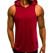 Load image into Gallery viewer, 2019 Men's Fashion Hooded Tank Tops Hoodie Sleeveless Tops Male Bodybuilding Workout Tank Top Muscle Fitness Gym Clothing Summer
