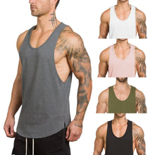 Load image into Gallery viewer, Men's Summer Bodybuilding Tank Vest Top T-shirt Brand Clothing Fitness Singlet Sleeveless Cotton Workout Casual Gyms#30
