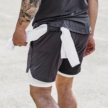 Load image into Gallery viewer, No.1-Waldins,Double Layer Shorts Quick Drying Beach Shorts Gym Jogging Running Shorts 2 in 1 Shorts Fitness Workout Sweatpants
